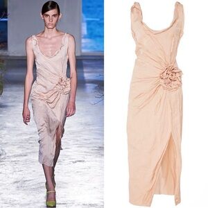 NWT RARE Jason Wu Collection SS20 Pale Pink Flower-Detailed Washed Sateen Dress